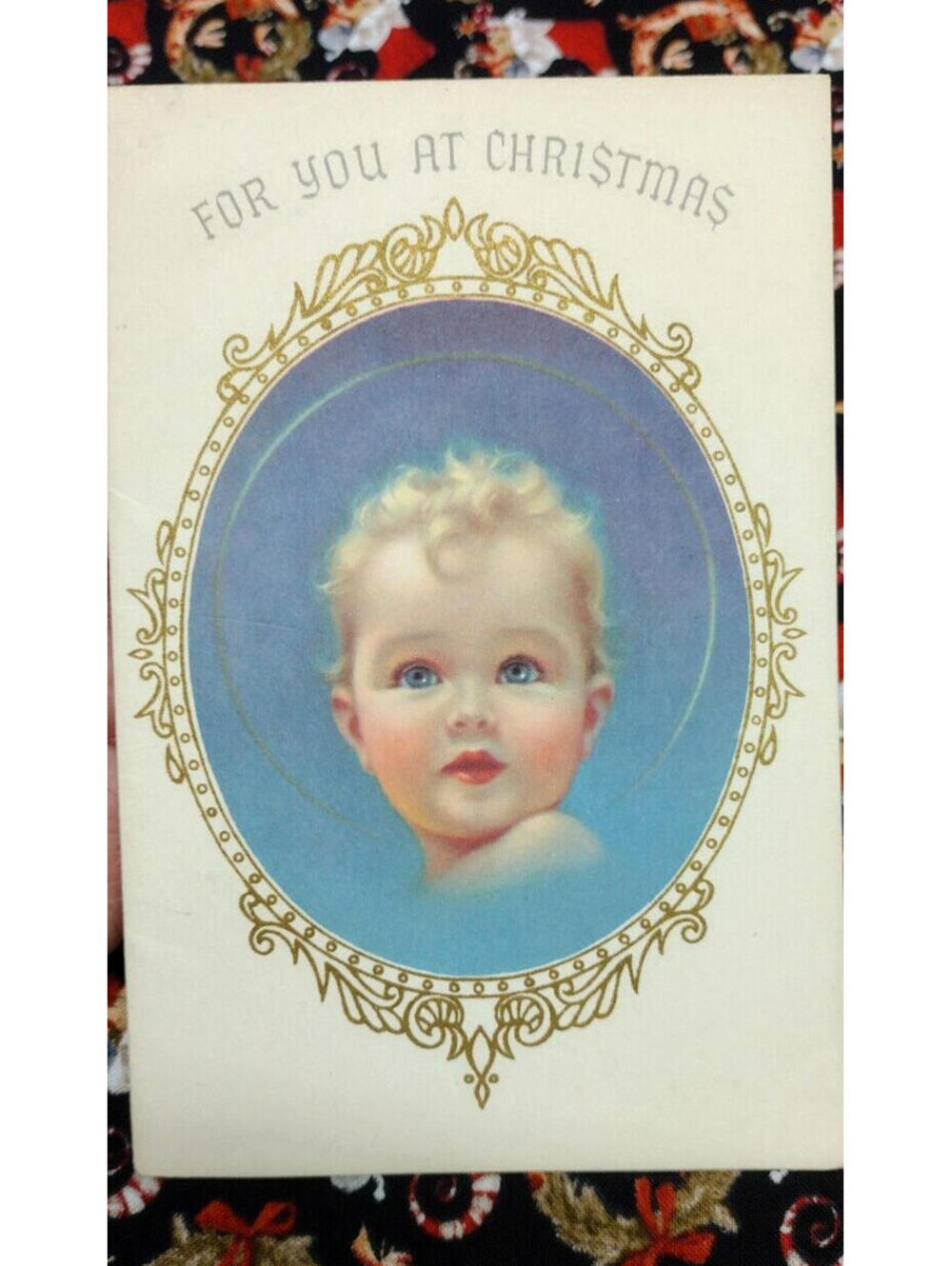 Vintage 20s 30s 50s Baby Christmas Card RUST CRAFT Card Rare Victorian Christmas